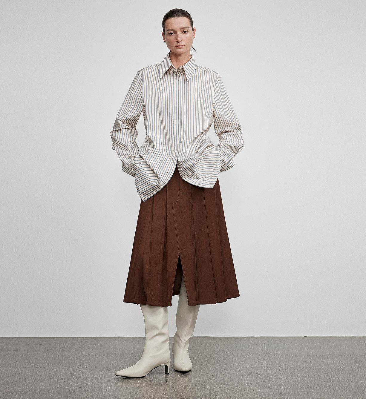 Long shirt with high - end drapey temperament top for women - variant_title