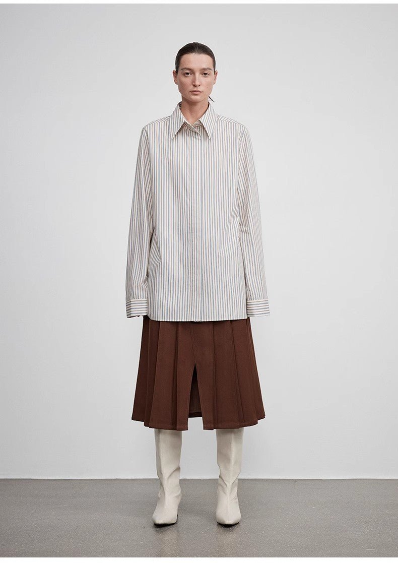 Long shirt with high - end drapey temperament top for women - variant_title