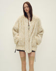 Loose - fitting two - tone gradient - dyed long woven Rex rabbit fur coat "Artistic Weaving" - variant_title
