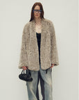 Loose - fitting two - tone gradient - dyed long woven Rex rabbit fur coat "Artistic Weaving" - variant_title