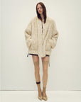 Loose - fitting two - tone gradient - dyed long woven Rex rabbit fur coat "Artistic Weaving" - variant_title
