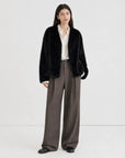 Louvre II Blackglama mink short coat full-length styling view