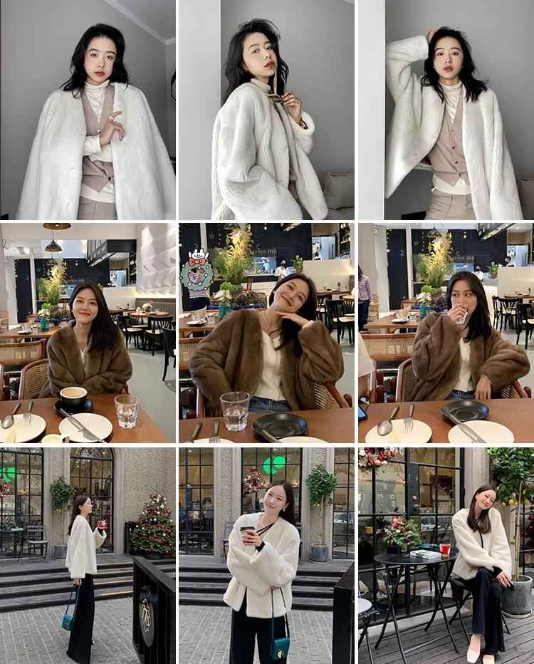 Louvre II Imported Simple Whole Mink Short Coat - variant_title