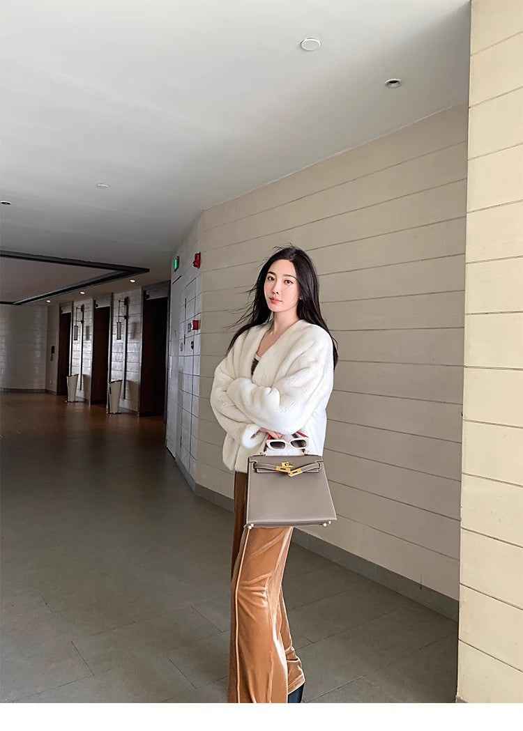 Louvre II Imported Simple Whole Mink Short Coat - variant_title
