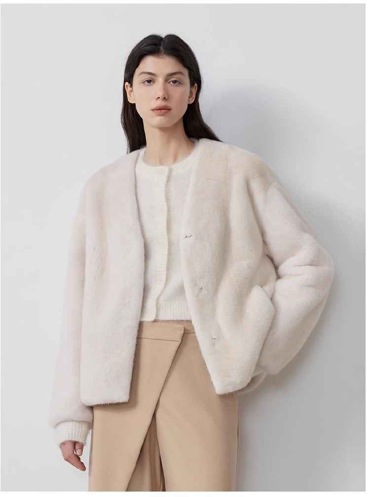 Louvre II Imported Simple Whole Mink Short Coat - variant_title
