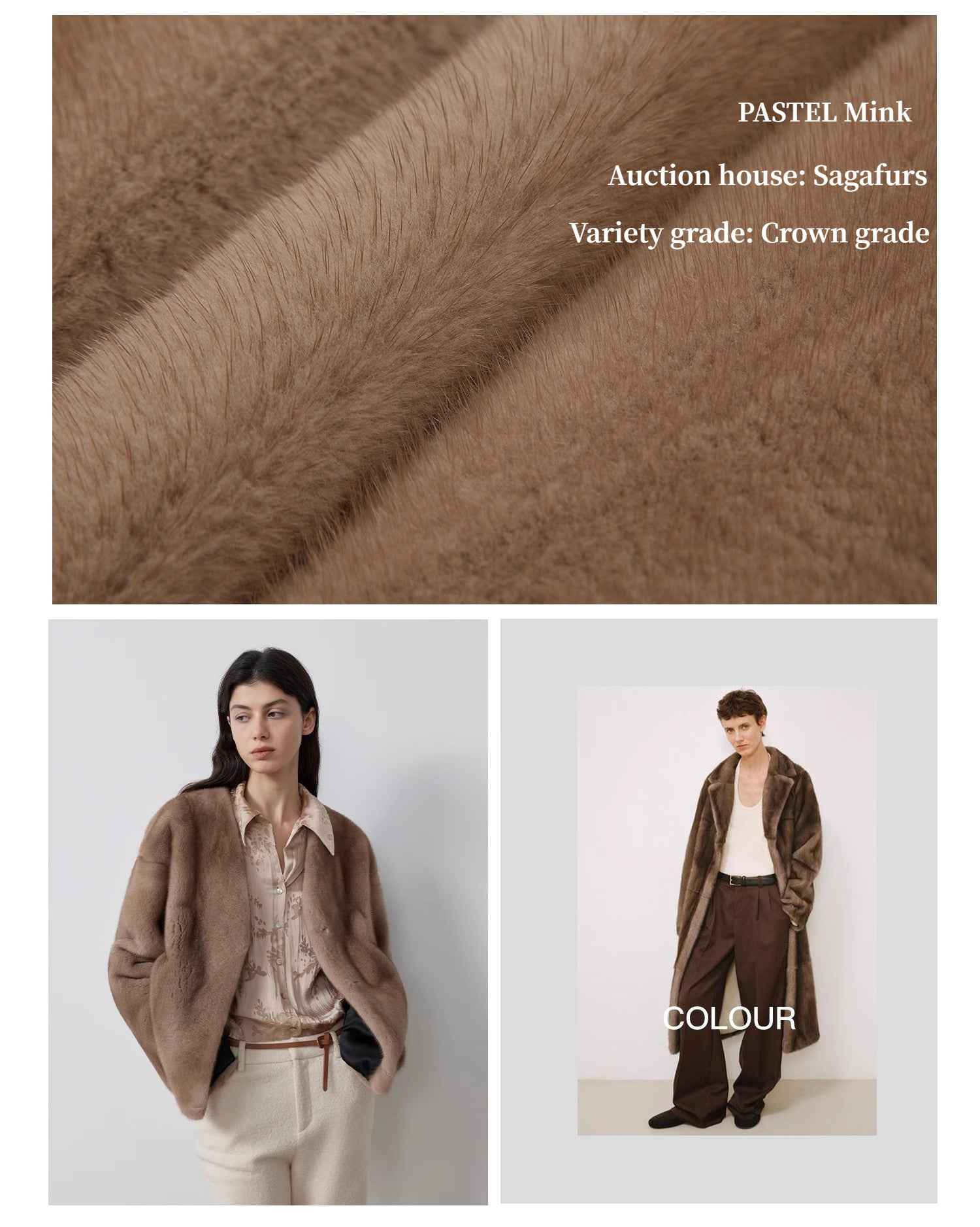 Louvre II Imported Simple Whole Mink Short Coat - variant_title