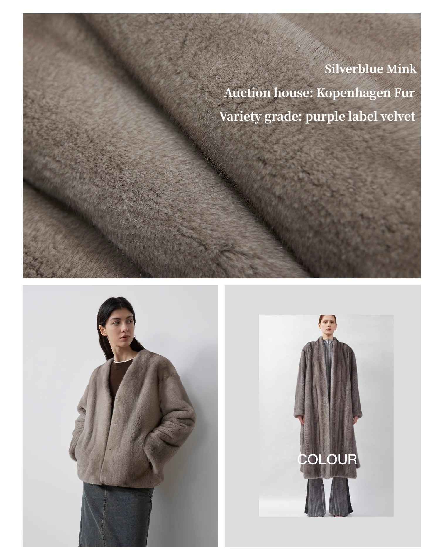 Louvre II Imported Simple Whole Mink Short Coat - variant_title
