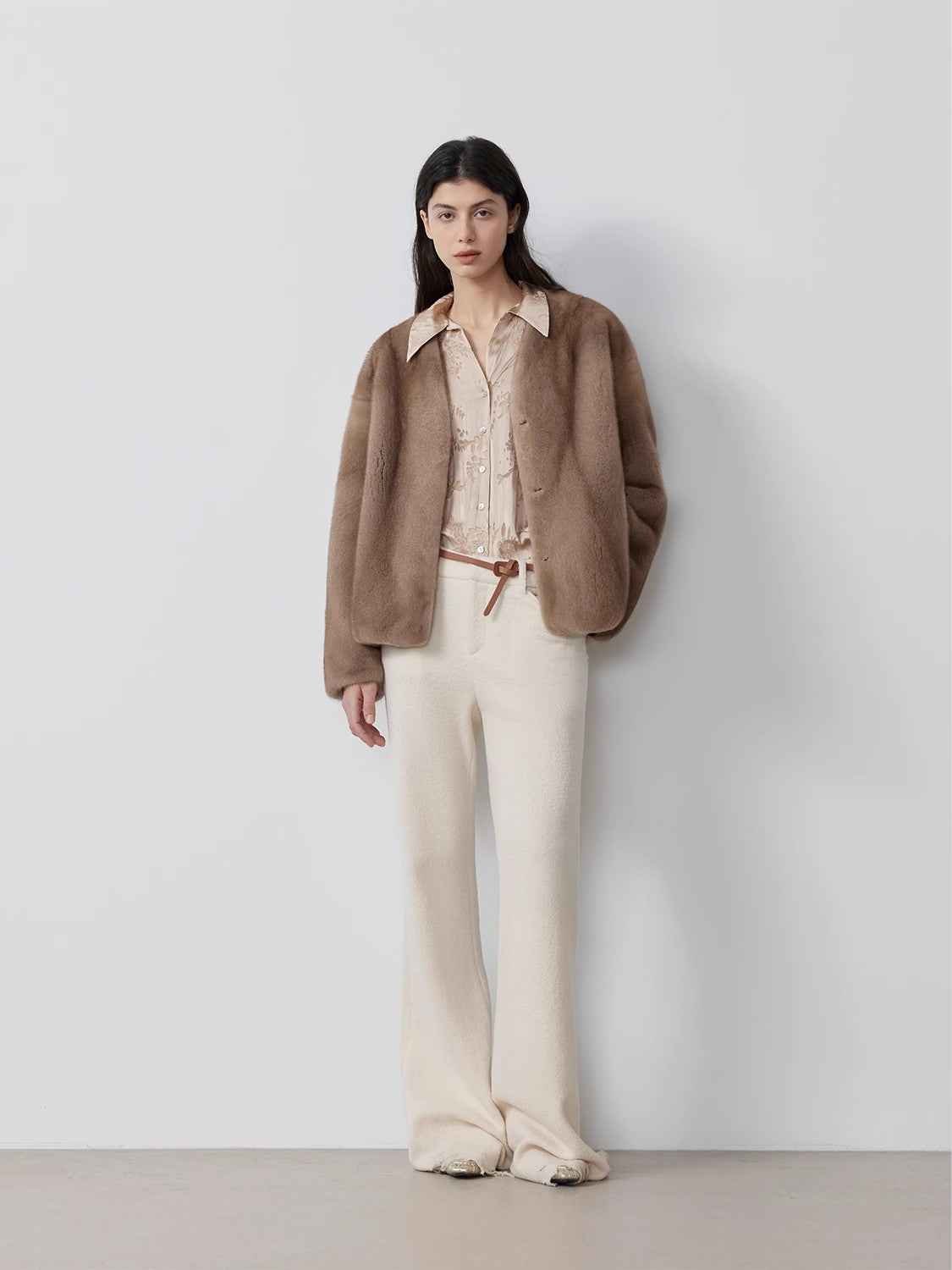 Louvre II Imported Simple Whole Mink Short Coat - variant_title