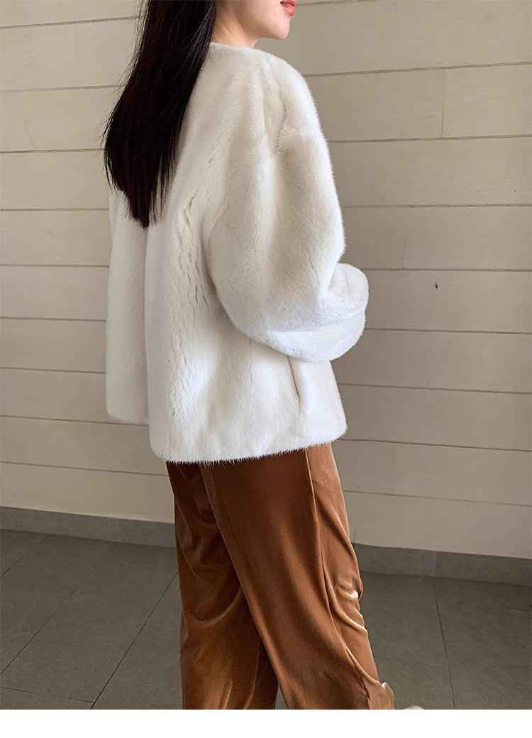 Louvre II Imported Simple Whole Mink Short Coat - variant_title