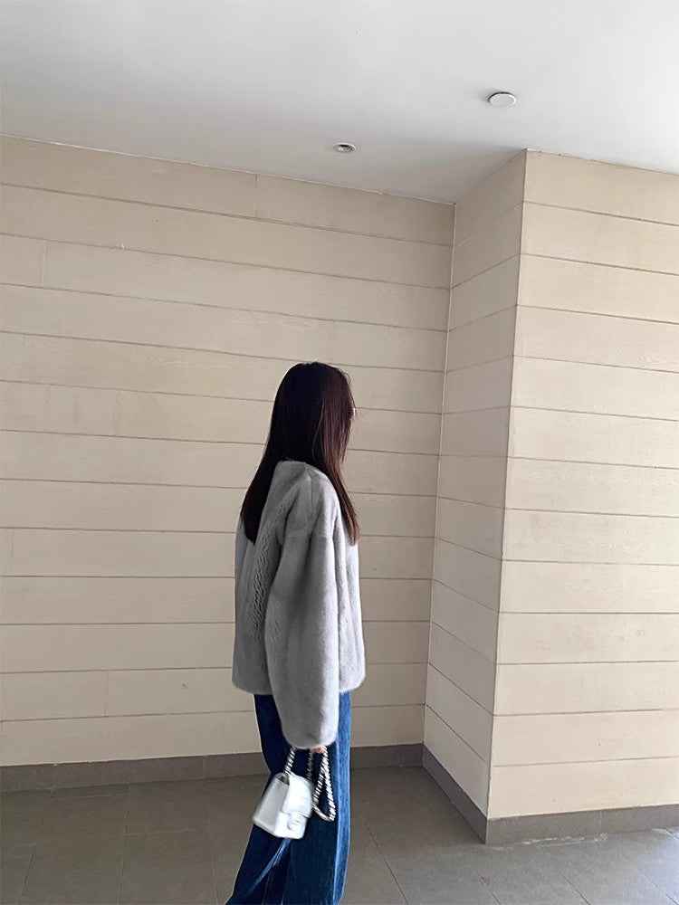 Louvre II Imported Simple Whole Mink Short Coat - variant_title