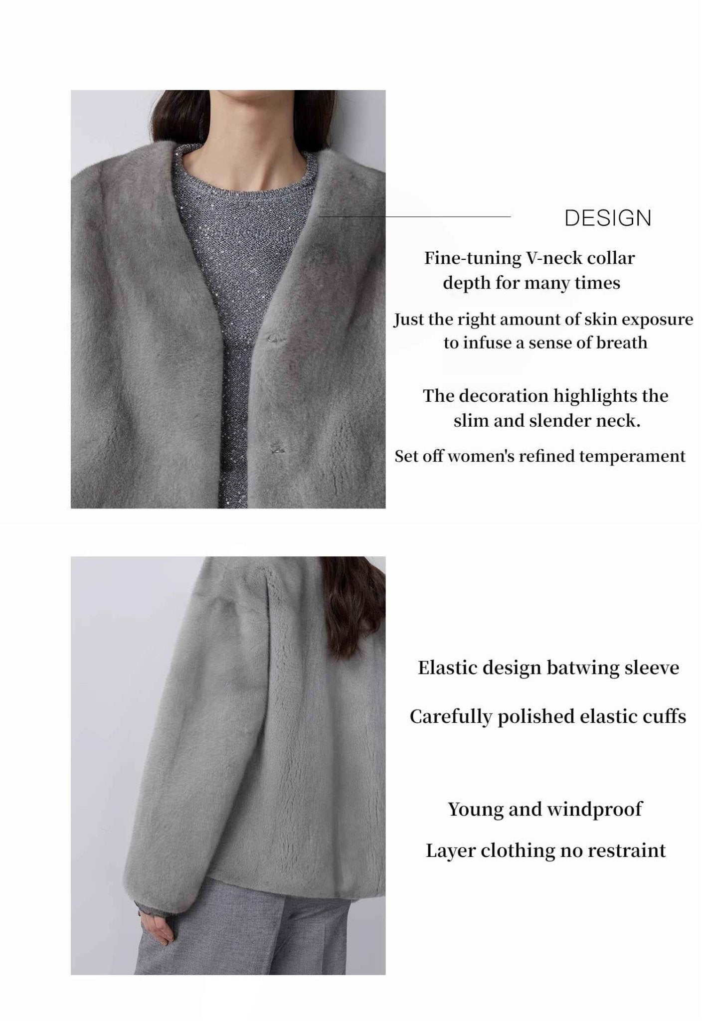 Louvre II Imported Simple Whole Mink Short Coat - variant_title