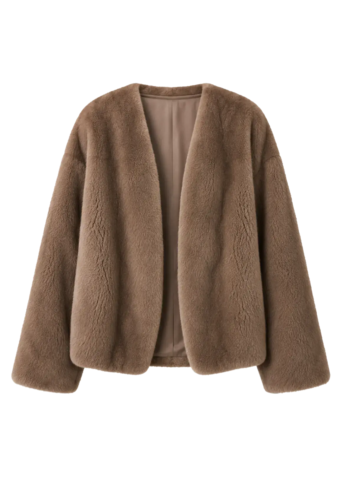 Fireladyfur Louvre Pastel Natural mink V-neck jacket front cutout