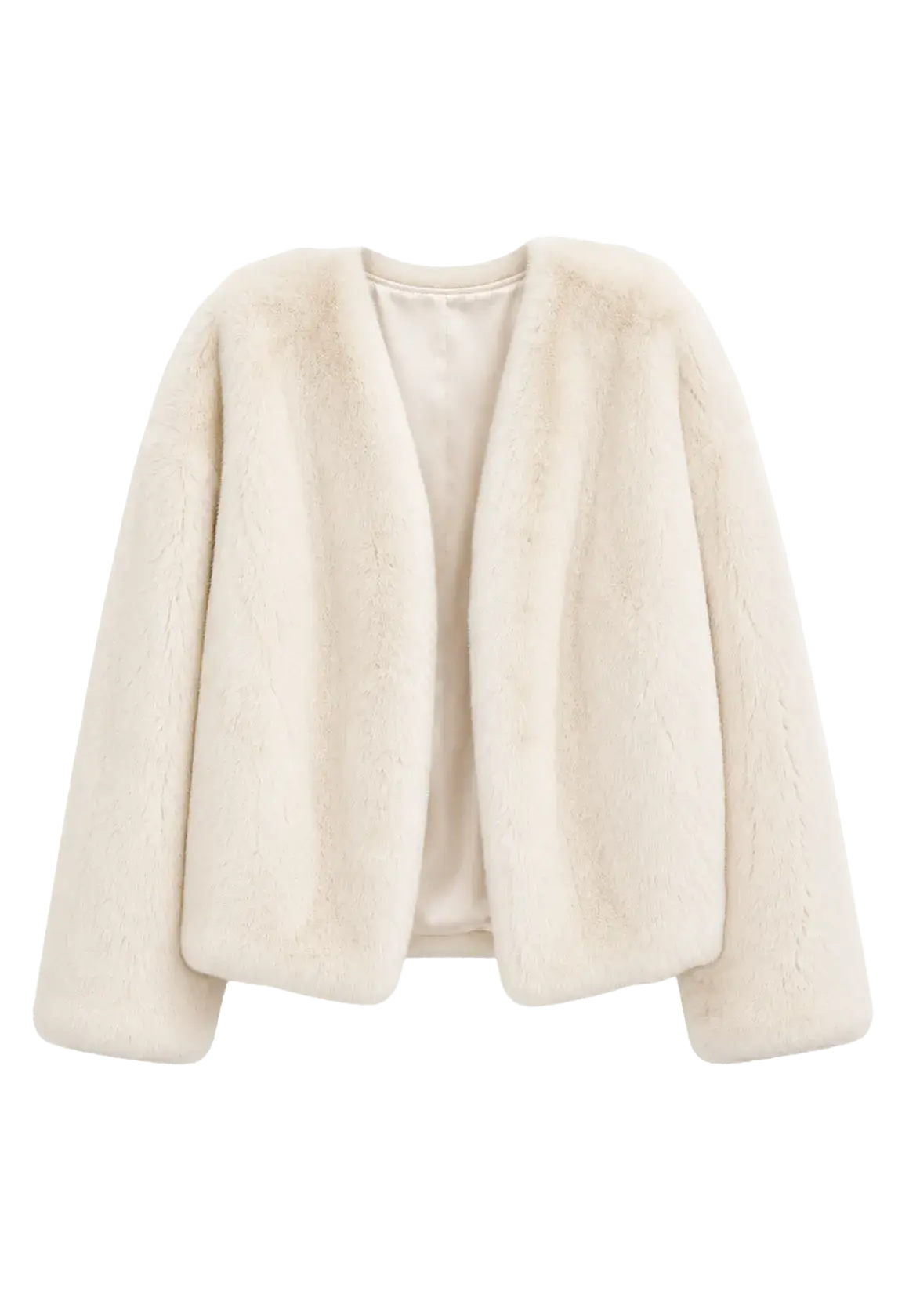 Fireladyfur Louvre Pearl Natural mink V-neck jacket front cutout