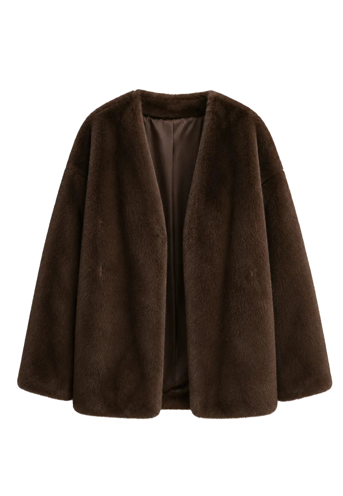 Fireladyfur Louvre Coffee Natural mink V-neck jacket front cutout