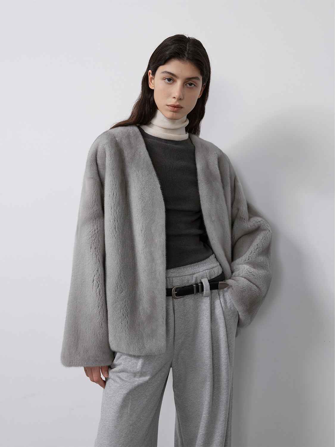 Louvre Mink V - Neck Jacket - variant_title