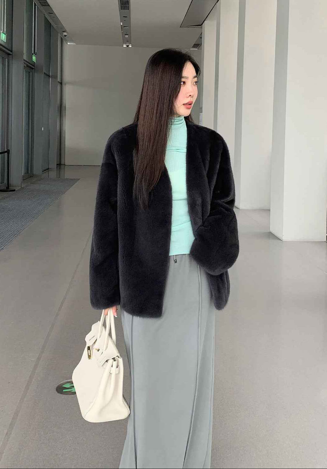 Louvre Mink V - Neck Jacket - variant_title