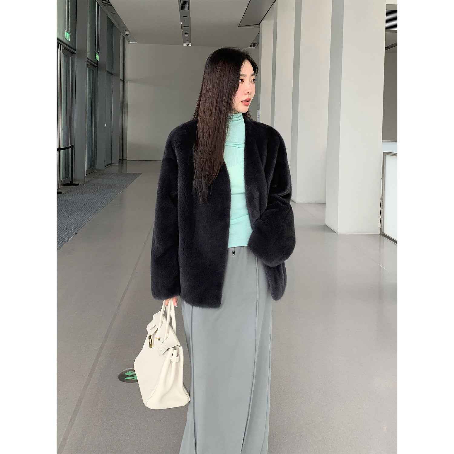 Louvre Mink V - Neck Jacket - variant_title