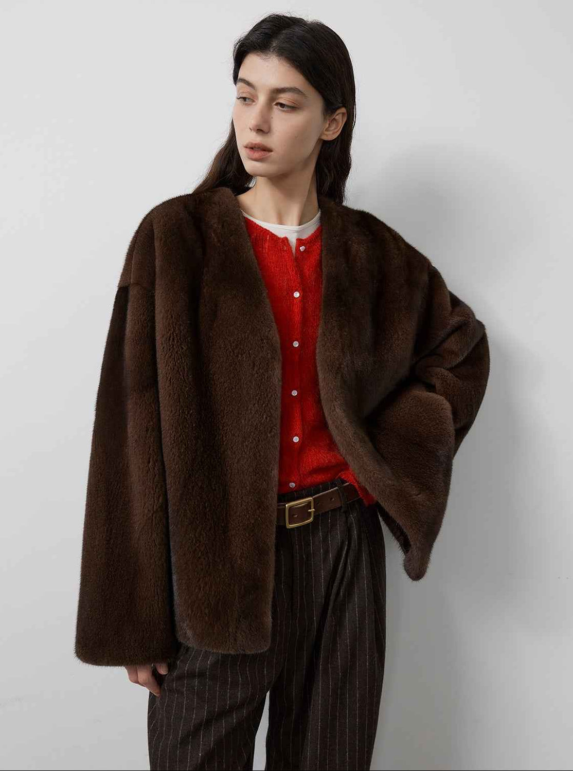 Louvre Mink V - Neck Jacket - variant_title