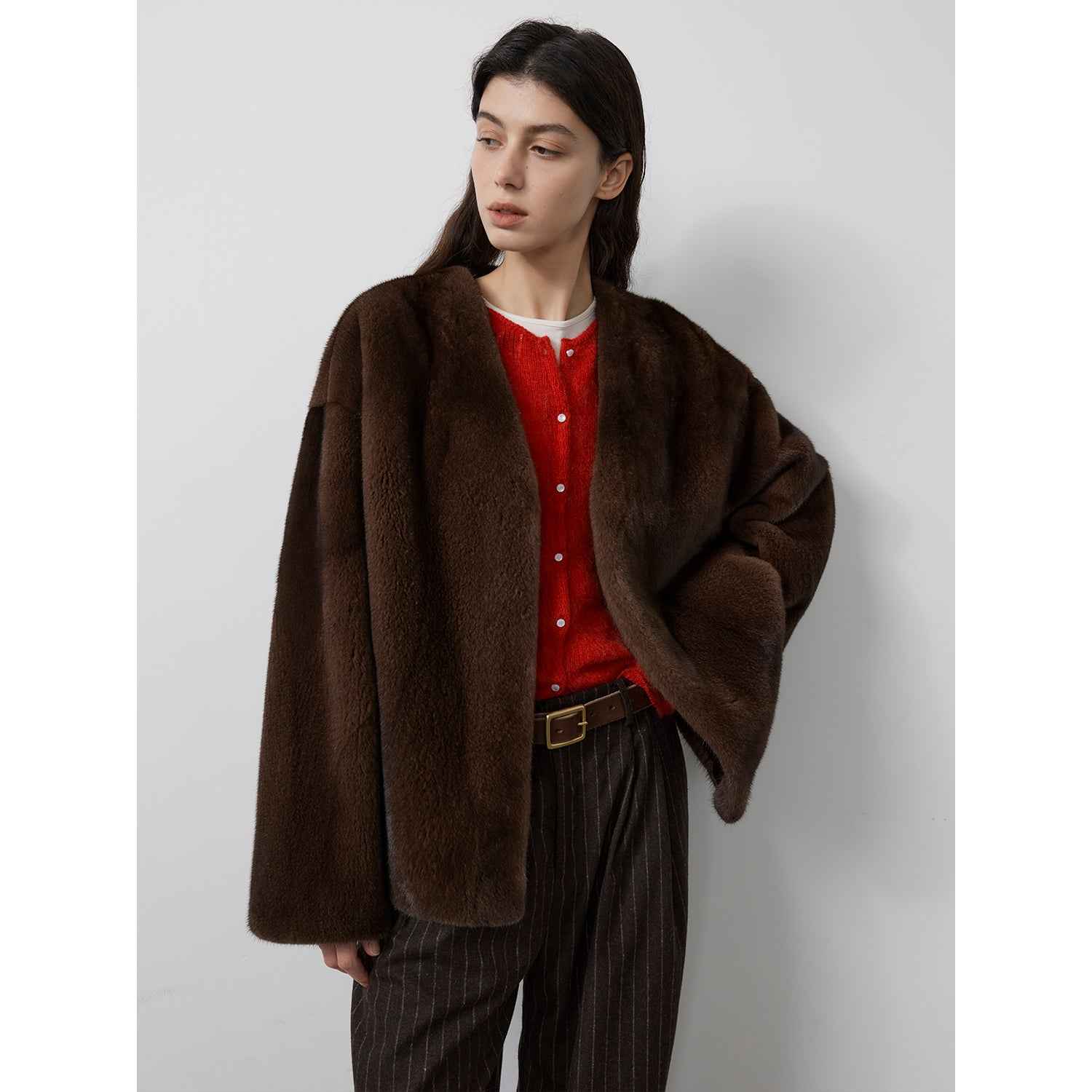 Louvre Mink V - Neck Jacket - variant_title
