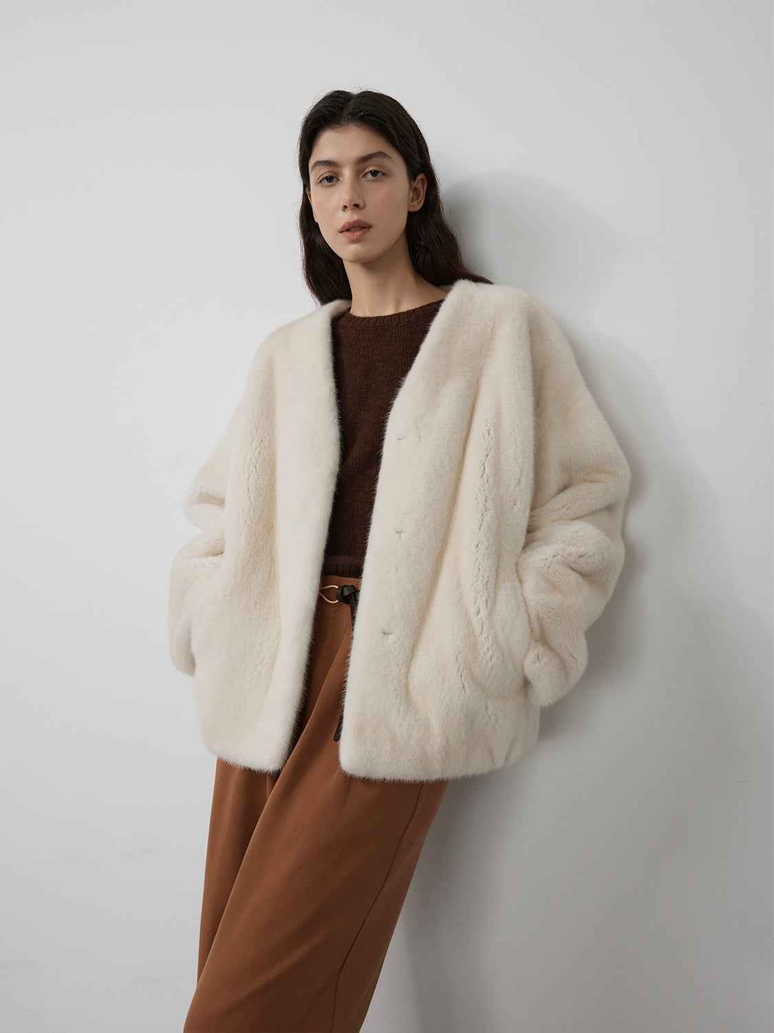 Louvre Mink V - Neck Jacket - variant_title