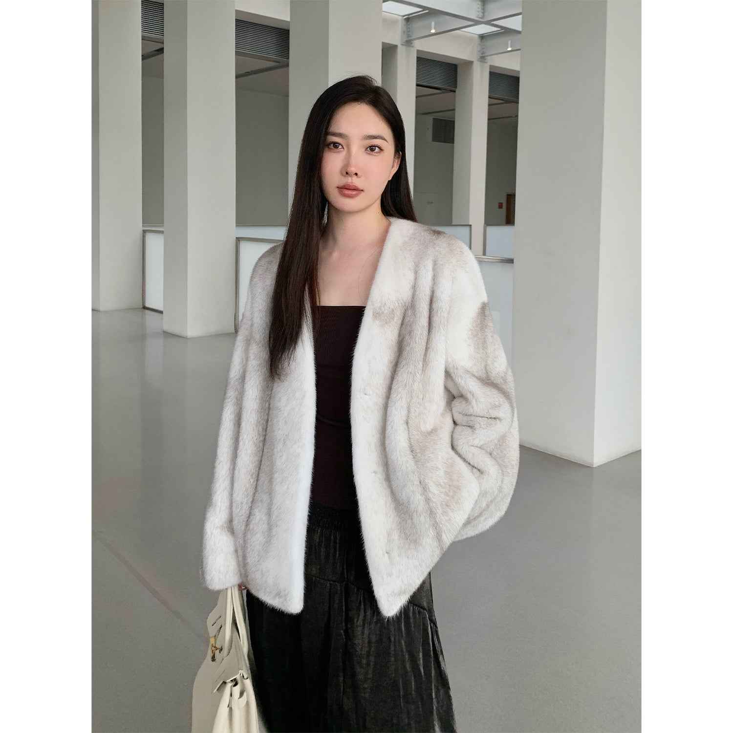 Louvre Mink V - Neck Jacket - variant_title
