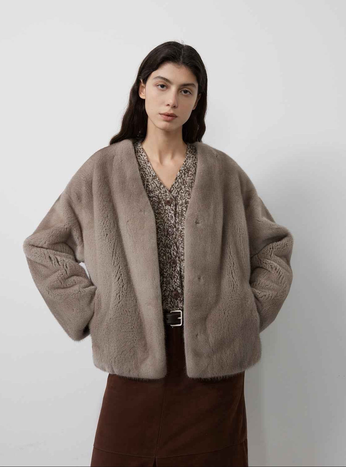 Louvre Mink V - Neck Jacket - variant_title