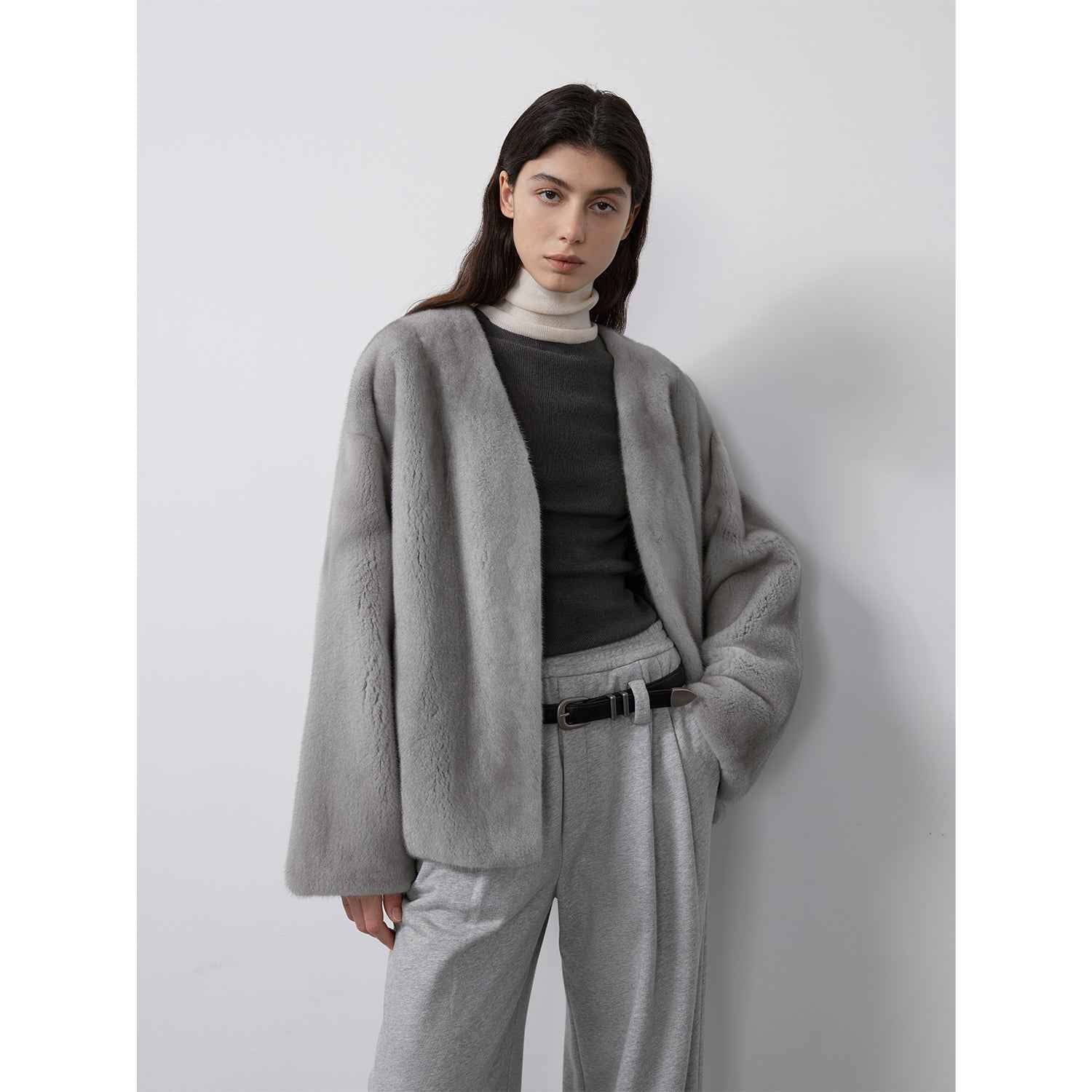 Louvre Mink V - Neck Jacket - variant_title