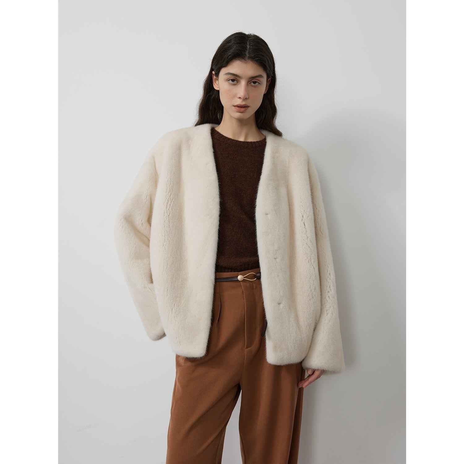 Louvre Mink V - Neck Jacket - variant_title