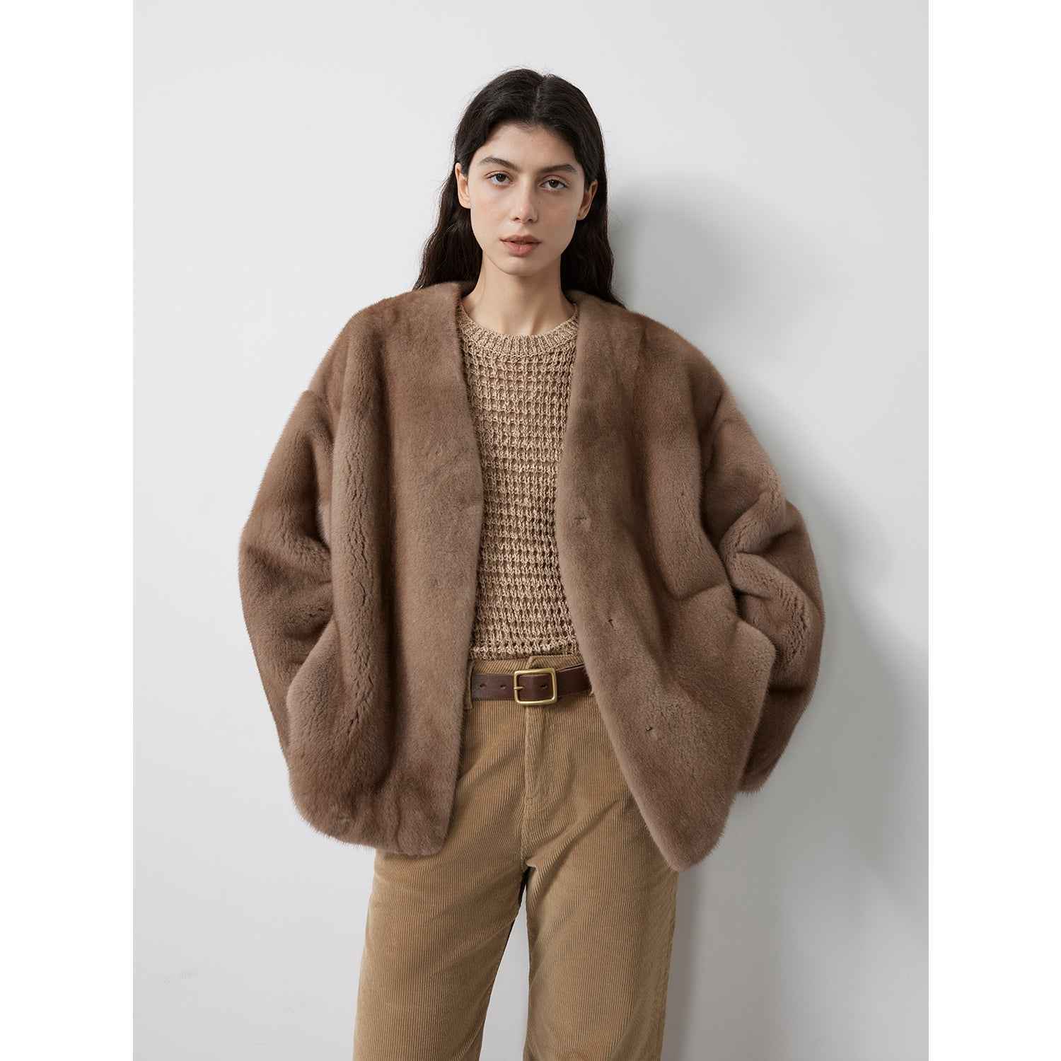 Louvre Mink V - Neck Jacket - variant_title