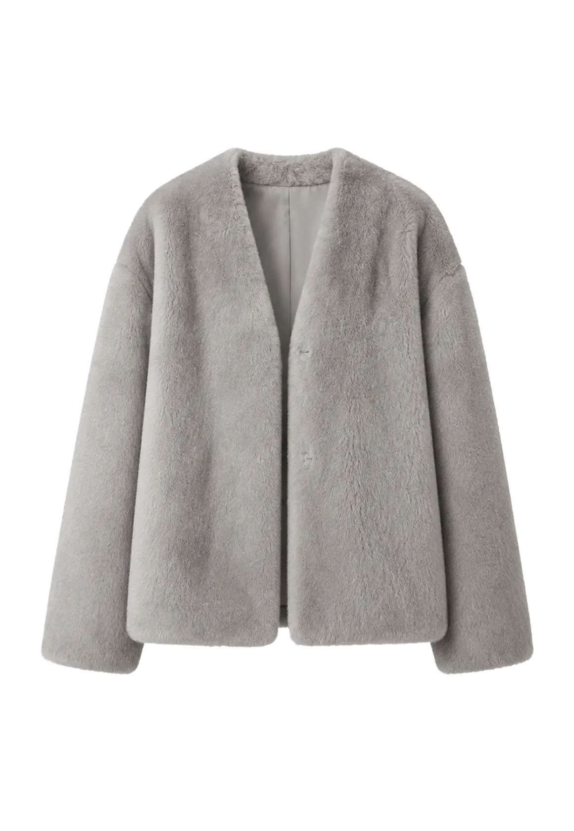 Louvre II Sapphire mink short coat, transparent front product view