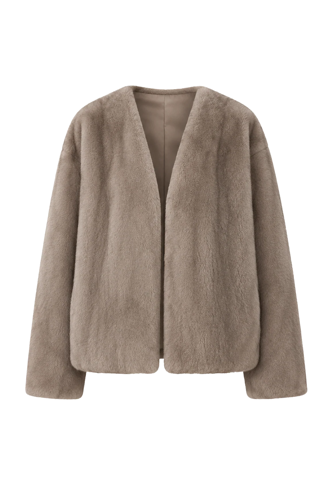 Louvre II Silverblue mink short coat, transparent front product view