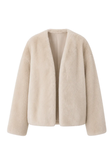 Louvre II Palomino mink short coat, transparent front product view