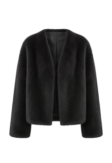 Louvre II Blackglama sable mink short coat, transparent front product view