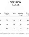 Louvre II mink short coat size guide in centimeters