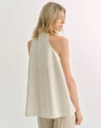Luxury mulberry silk wrinkle - resistant small high collar A - line sleeveless top vest for women - variant_title