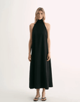 Luxury mulberry silk wrinkle - resistant small high collar A - line summer beach Dresses for women - variant_title