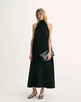 Luxury mulberry silk wrinkle - resistant small high collar A - line summer beach Dresses for women - variant_title
