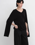 Machine washable Tencel wool V - neck two - wear elastic hem T-shirt bottoming shirt - variant_title