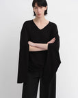 Machine washable Tencel wool V - neck two - wear elastic hem T-shirt bottoming shirt - variant_title