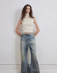 "Magic Dream" Retro Modern Washed Chicken Claw Wrinkled Jeans Women's Spacious Straight Wide Leg Pants - variant_title