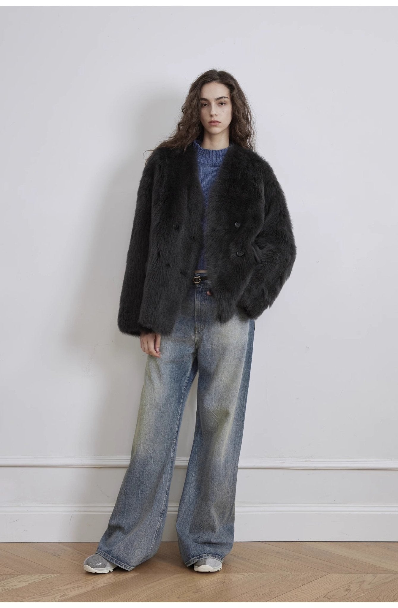 "Magic Dream" Retro Modern Washed Chicken Claw Wrinkled Jeans Women's Spacious Straight Wide Leg Pants - variant_title