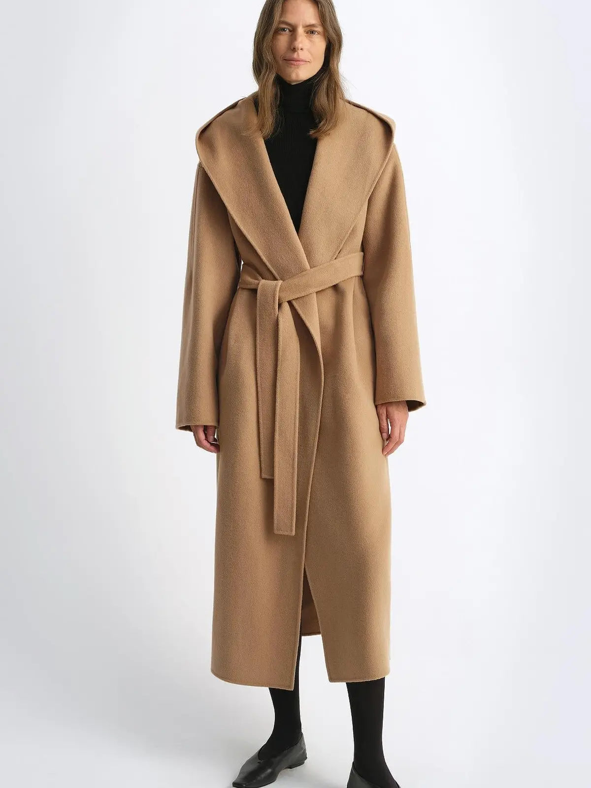 Magic World hooded wool cashmere blend cape coat product image 02