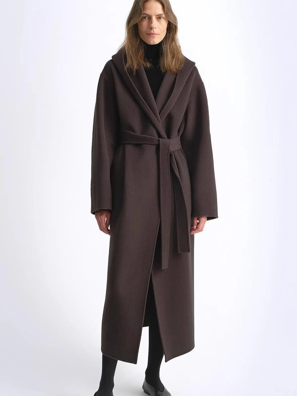 Magic World hooded wool cashmere blend cape coat product image 05