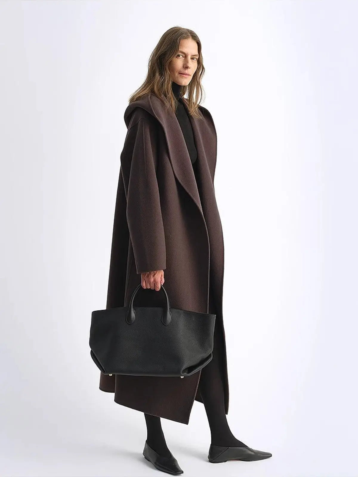 Magic World hooded wool cashmere blend cape coat product image 06