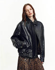 Fireladyfur Women's Retro Work Jacket in Waxed Leather "Fashionable Luke"