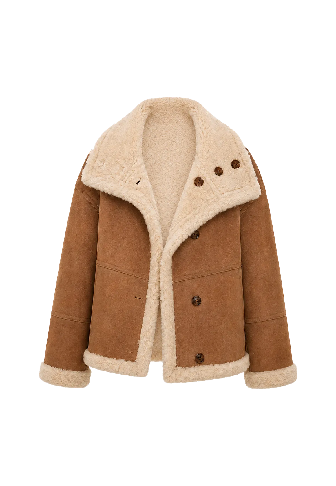 Makino Yuri long reversible faux leather shearling coat product image 01
