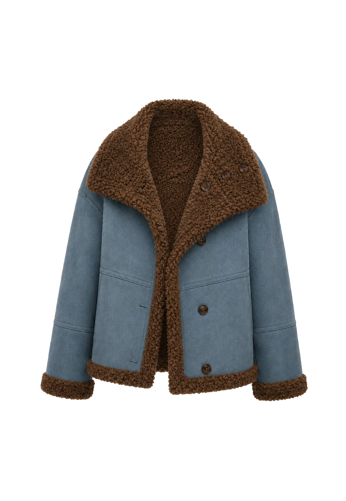 Makino Yuri long reversible faux leather shearling coat product image 10