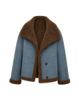 Makino Yuri long reversible faux leather shearling coat product image 10