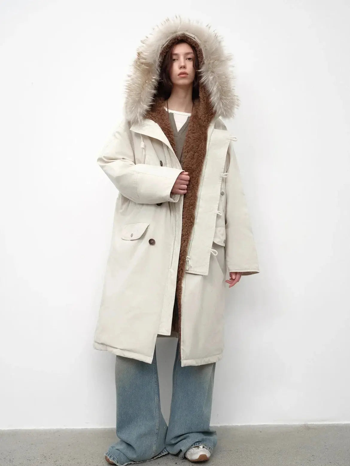 Fireladyfur Manchester City Old Stories II off-white parka hood styling