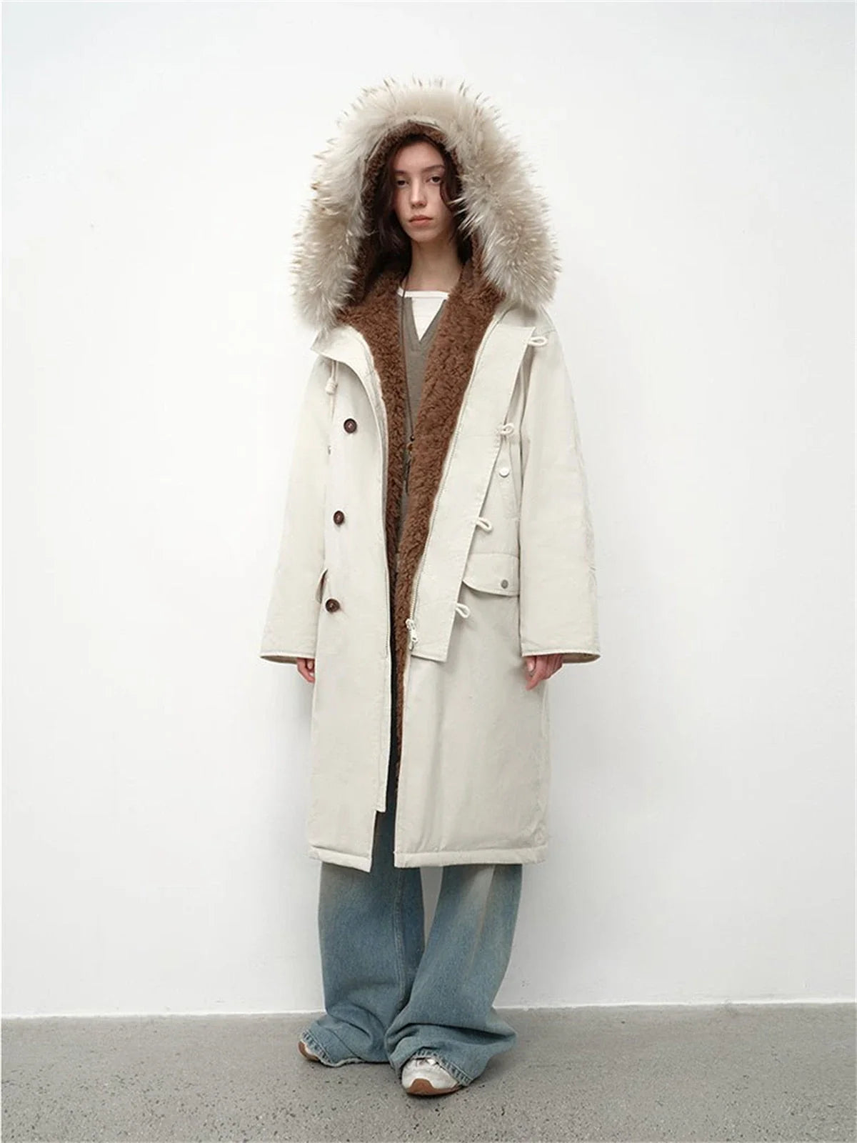 Fireladyfur Manchester City Old Stories II down parka front view